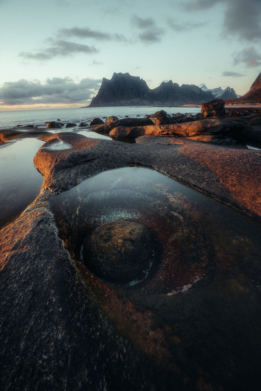 Coastal landscape and mountains